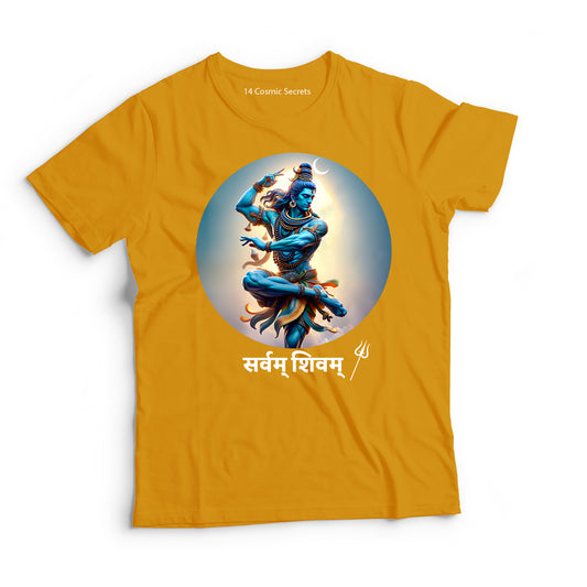 Maha Shiva's Blessing Tee Graphic Printed T-Shirt for Men Cotton T-Shirt Trinity Collection T-Shirt