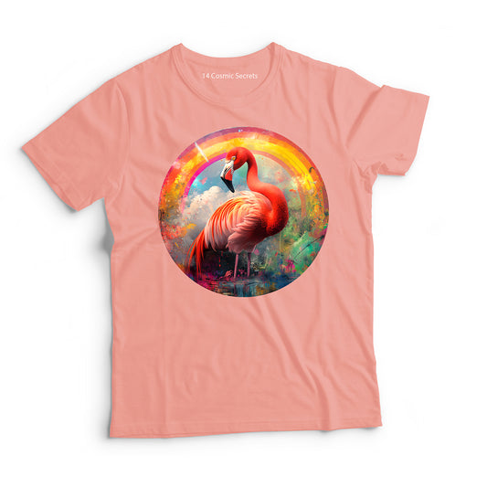 Flamingo T-Shirt for Women Cotton Elegant Sunset