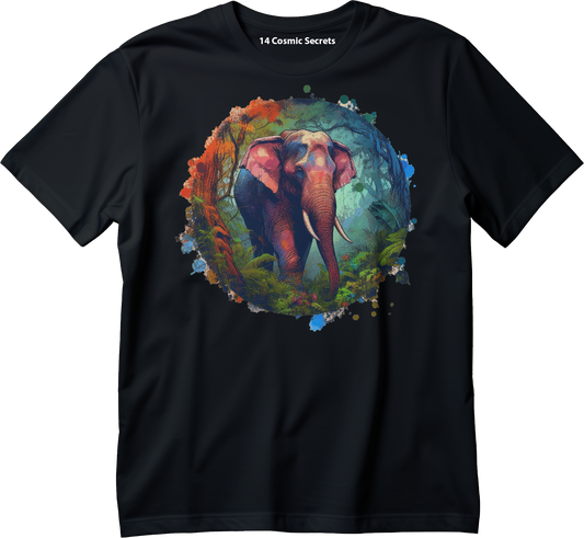 Artistic Elephant Silhouette  Graphic Printed T-Shirt  Cotton T-Shirt Magnificence of India T-Shirt