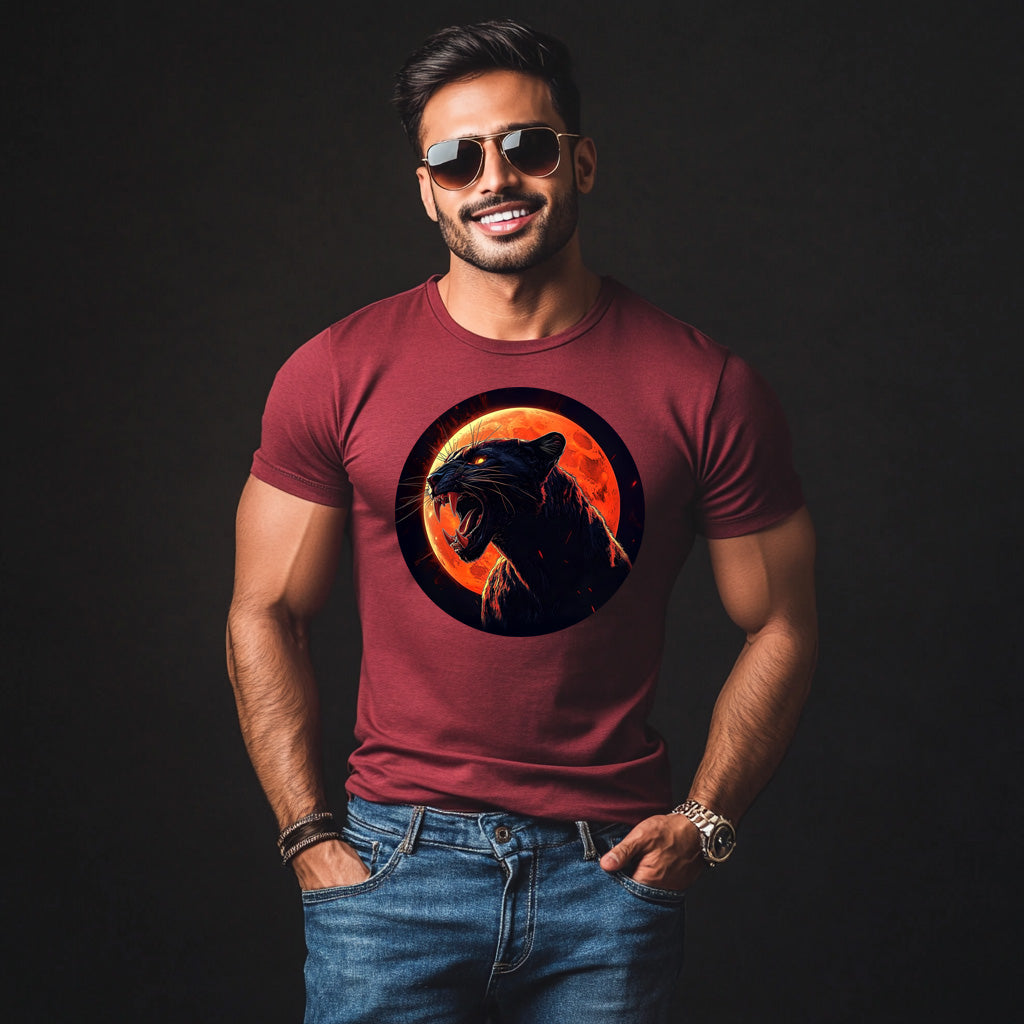 Fierce Predator Black Panther T-Shirt for Men Cotton