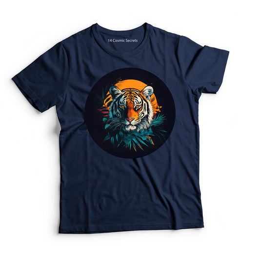 Tiger T-Shirt for Men Cotton Fearless Hunter