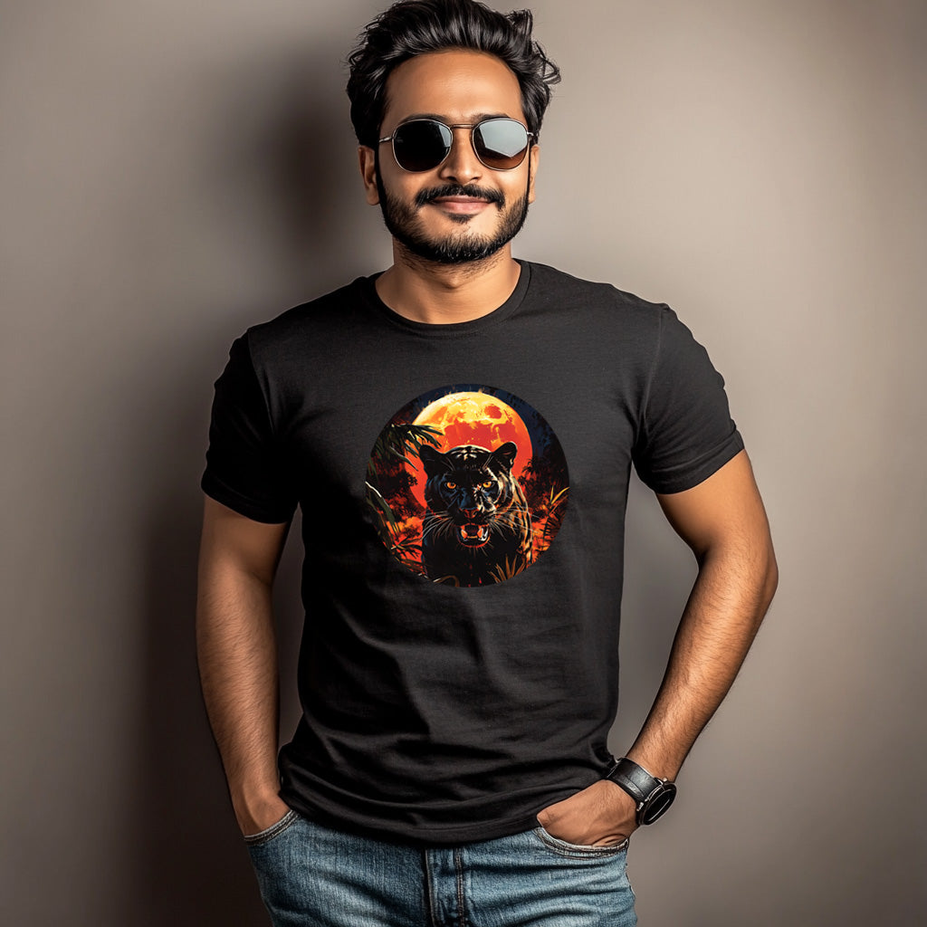 Enigmatic Wild Black Panther T-Shirt for Men Cotton