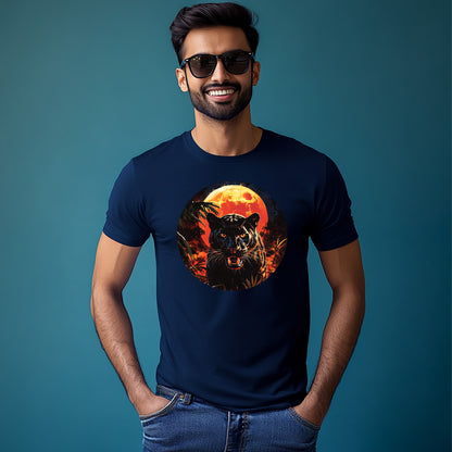 Enigmatic Wild Black Panther T-Shirt for Men Cotton