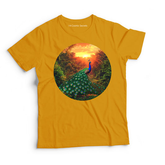 Peacock T-Shirt for Kids Cotton Radiant Wild