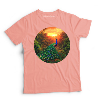 Peacock T-Shirt for Women Cotton Radiant Wild