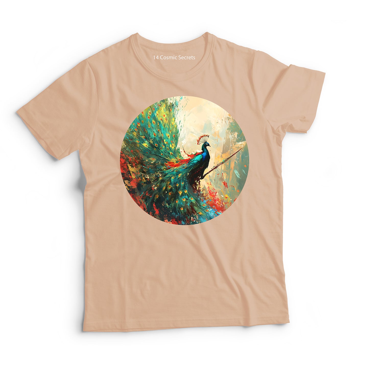 Peacock T-Shirt for Men Cotton Noble Spirit