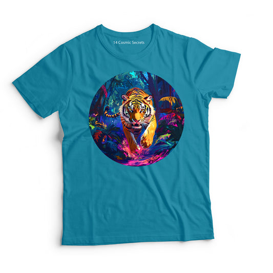 Tiger T-Shirt for Men Cotton Agile Forest