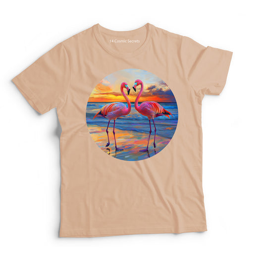 Flamingo T-Shirt for Men Cotton Radiant Wild