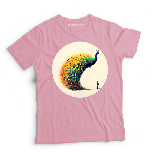 Peacock T-Shirt for Kids Cotton Enchanting Garden