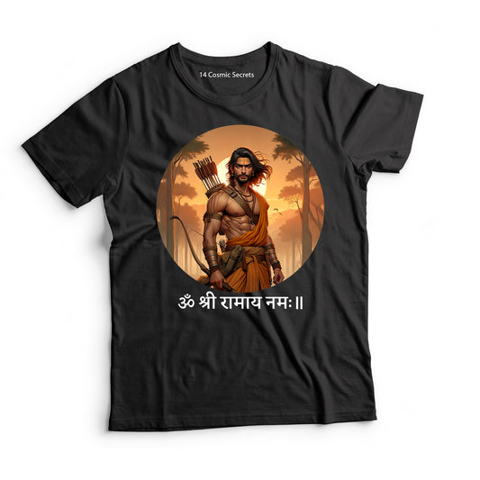 Rama's Footsteps: Pilgrim's Path Graphic Printed T-Shirt for Men Cotton T-Shirt Original Super Heroes of India T-Shirt