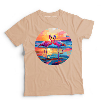 Flamingo T-Shirt for Men Cotton Regal Caribbean