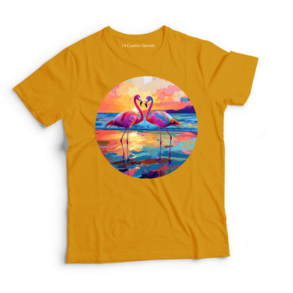 Flamingo T-Shirt for Men Cotton Regal Caribbean