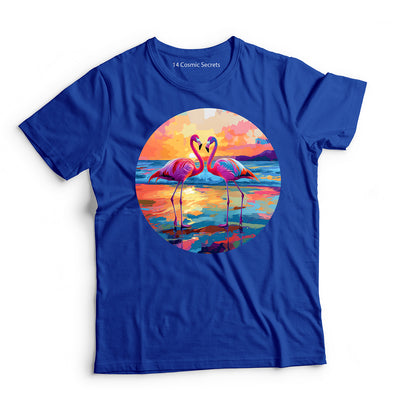 Flamingo T-Shirt for Men Cotton Regal Caribbean