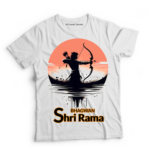 Shri Rama's Iconic Portrait Graphic Printed T-Shirt for Men Cotton T-Shirt Original Super Heroes of India T-Shirt