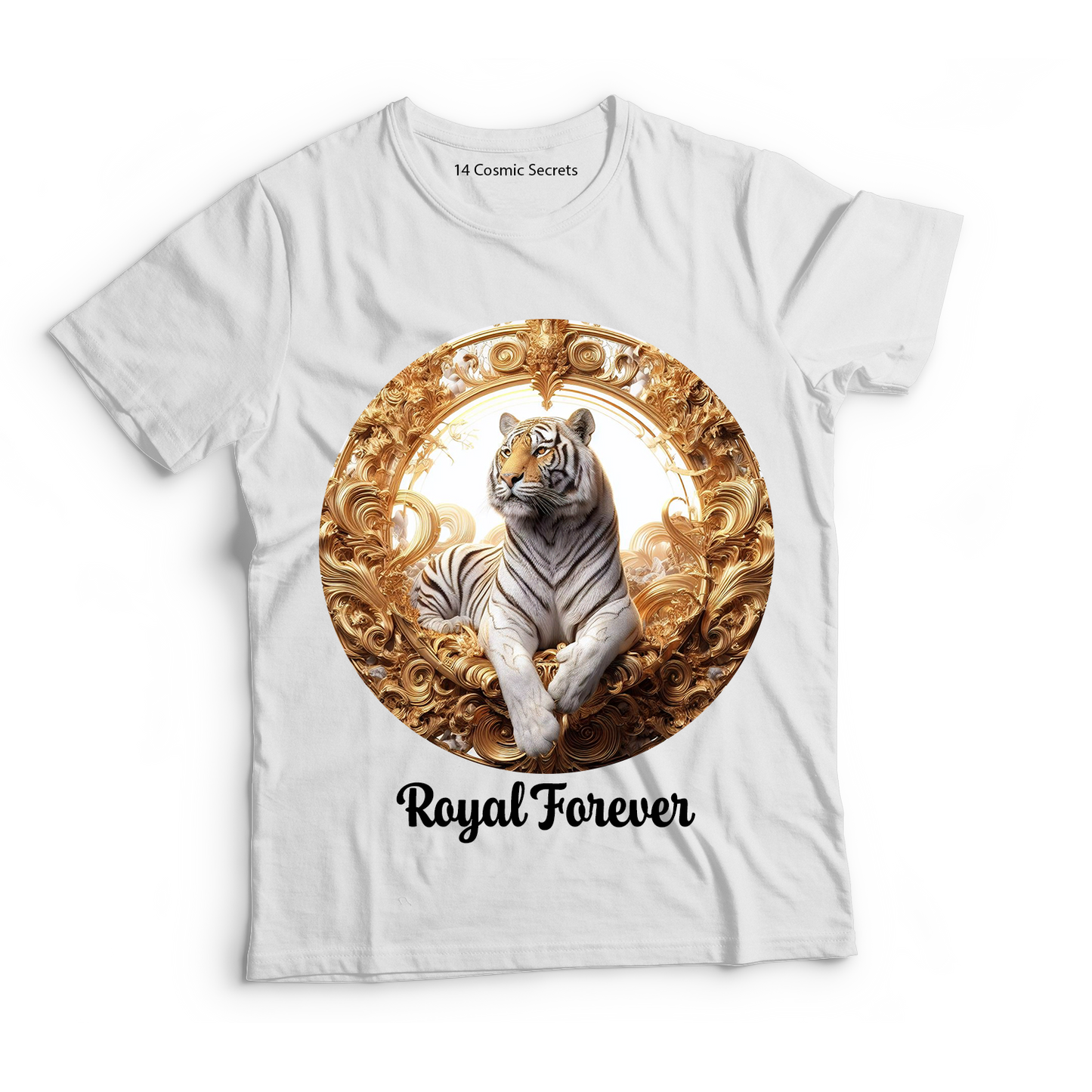 Tiger Monarch Emblem Top Graphic Printed T-Shirt  Cotton T-Shirt Magnificence of India T-Shirt